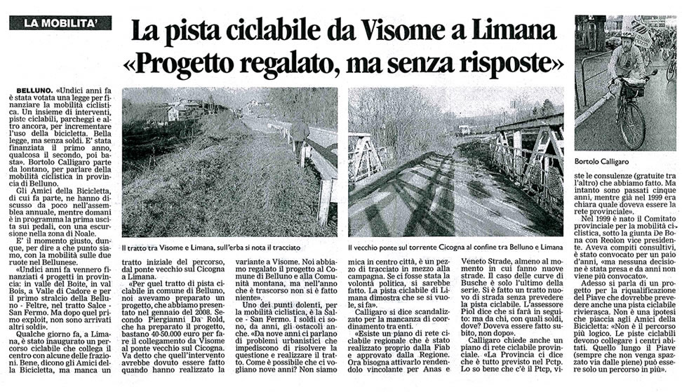 Progetto ciclabile Visome