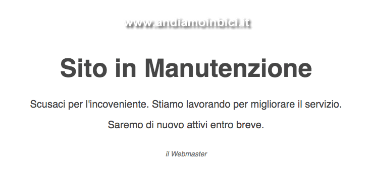 Pagina in manutenzione